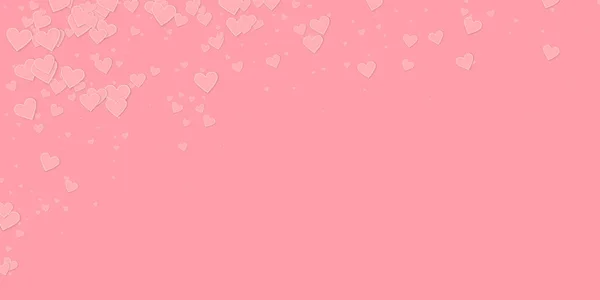 Corazón Rosado Amor Confettis Día San Valentín Cayendo Lluvia Excelente — Archivo Imágenes Vectoriales
