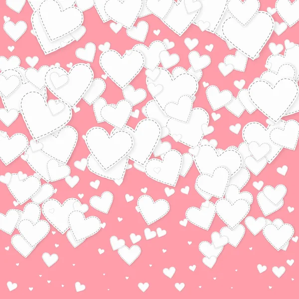 Corazón Blanco Ama Los Confettis Día San Valentín Gradiente Fondo — Archivo Imágenes Vectoriales