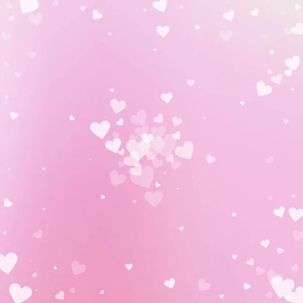 White Heart Love Confettis Valentine Day Explosion Perfect Background Falling — Vettoriale Stock