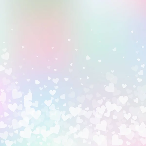 Weiße Herzen Lieben Konfettis Valentinstag Regen Ursprünglichen Hintergrund Fallen Transparente — Stockvektor
