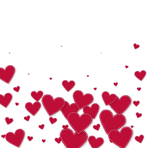 Красное Сердце Любит Конфетти День Святого Валентина Проливной Дождь Неизгладимый — стоковый вектор
