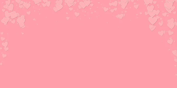 Rosa Herzen Lieben Konfettis Valentinstag Regen Eminenter Hintergrund Fallen Bestickte — Stockvektor