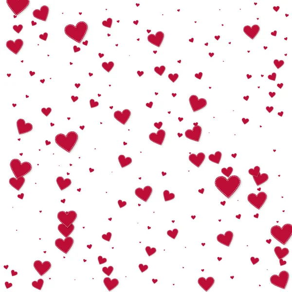 Corazón Rojo Ama Los Confettis Día San Valentín Cayendo Lluvia — Archivo Imágenes Vectoriales