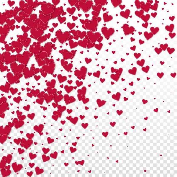 Красное Сердце Любит Конфетти День Святого Валентина Градиент Замечательный Фон — стоковый вектор