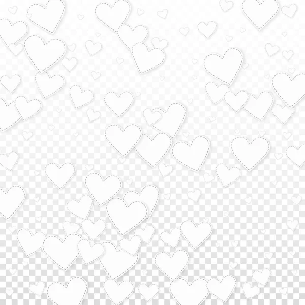 Weiße Herzen Lieben Konfettis Valentinstag Muster Magnetischen Hintergrund Fallen Bestickte — Stockvektor
