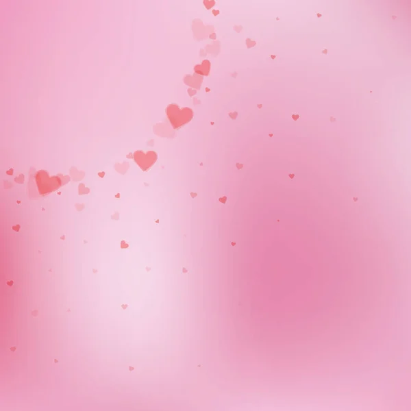 Red Heart Love Confettis Valentine Day Corner Pleasing Background Falling — Stock Vector