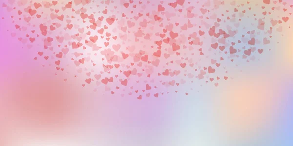 Coração Vermelho Amor Confettis Dia Dos Namorados Semicírculo Fundo Emocional — Vetor de Stock