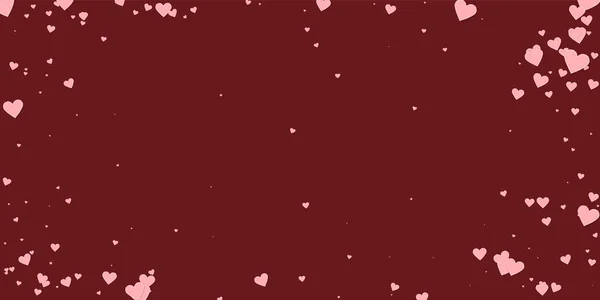 Конфетти Розовым Сердцем День Святого Валентина Виньетка Сногсшибательный Фон Падающие — стоковый вектор