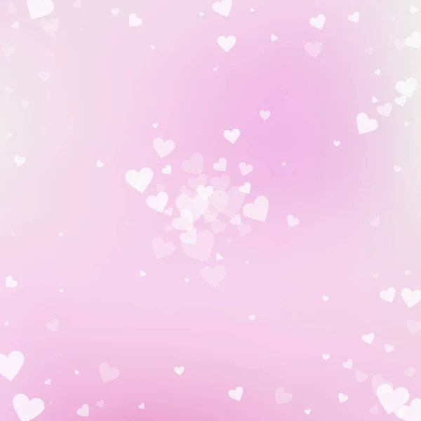 White Heart Love Confettis Valentine Day Explosion Overwhelming Background Falling — Vettoriale Stock