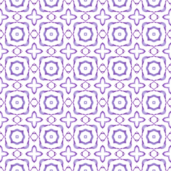 Tiled Fundo Aquarela Roxo Memorável Boho Design Chique Verão Textile — Fotografia de Stock