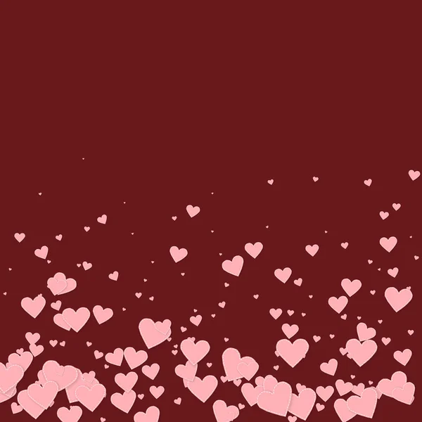 Pink Heart Love Confettis Valentine Day Gradient Exquisite Background Falling — Stockvektor