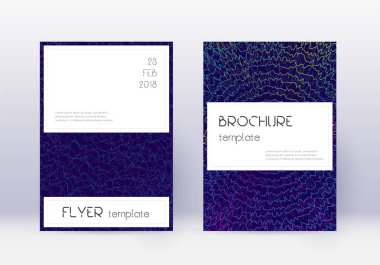 Şablon tasarımı çok şık. Koyu mavi arka planda gökkuşağı soyut çizgileri. Kapak tasarımı getiriliyor. Fevkalade katalog, poster, kitap şablonu vs..