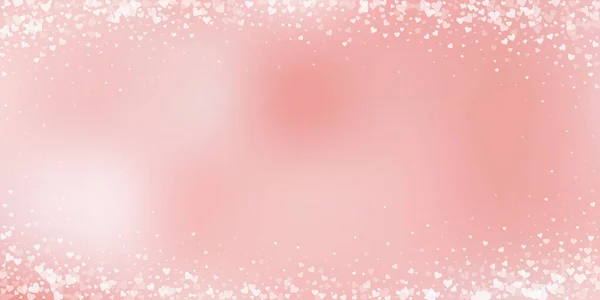 Cuore Bianco Ama Confetti San Valentino Vignetta Degno Sfondo Caduta — Vettoriale Stock