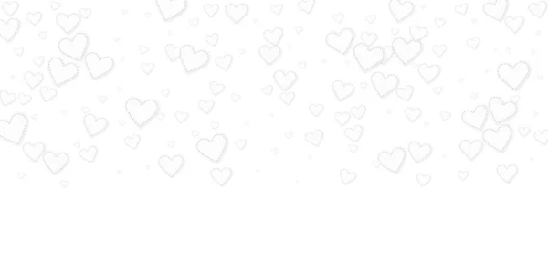 Witte Hart Liefde Confettis Valentijnsdag Gradiënt Sympathieke Achtergrond Gevallen Gestikte — Stockvector