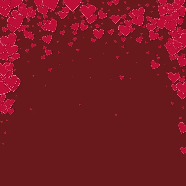 Czerwone Serce Kocha Zapalenie Confettis Walentynki Pada Deszcz Tętniące Życiem — Wektor stockowy