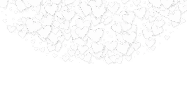 Corazón Blanco Ama Los Confettis Día San Valentín Semicírculo Fondo — Vector de stock