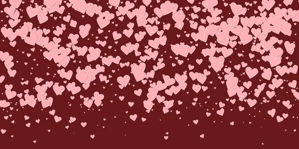 Rosa Herzen Lieben Konfettis Valentinstag Gradient Fantasievollen Hintergrund Fallen Bestickte — Stockvektor