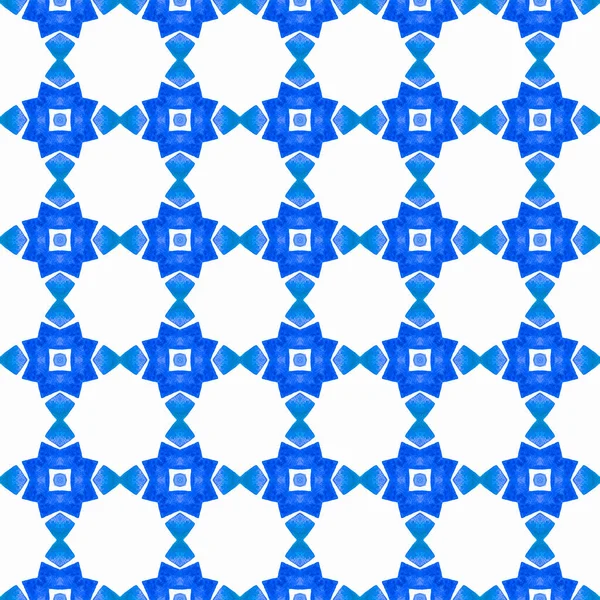 Textilfertiger Originaldruck Bademodenstoff Tapete Verpackung Blaues Bemerkenswertes Boho Chic Sommerdesign — Stockfoto