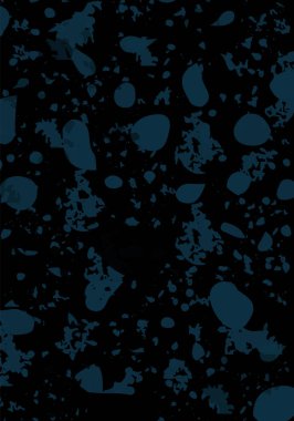 Terrazzo modern soyut şablon. Klasik İtalyan döşemesinin siyah ve mavi dokusu. Taşlardan, granitten, kuvarstan, mermerden, betondan yapılmış arka plan. Venedik terrazzo trend vektör arkaplanı