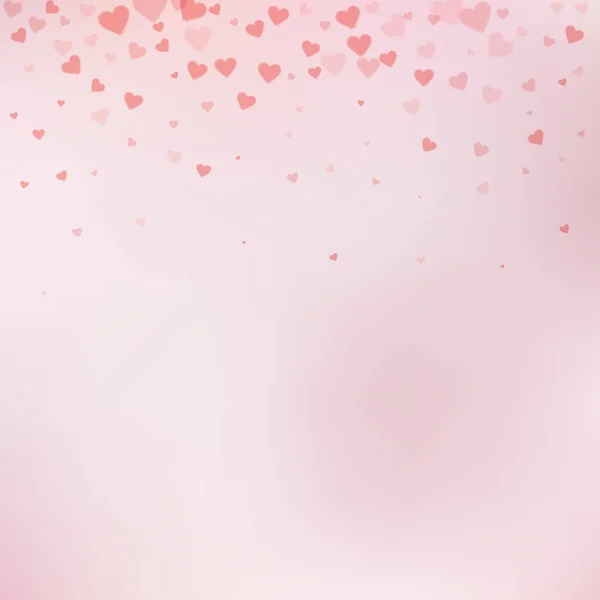Rode Hart Liefde Confettis Valentijn Gradiënt Stijlvolle Achtergrond Vallende Transparante — Stockvector