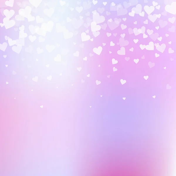 Coração Branco Amor Confettis Dia Dos Namorados Gradiente Fundo Admirável — Vetor de Stock