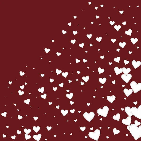 Біле Серце Любить Конфеті День Святого Валентина Пам Ятне Тло — стоковий вектор