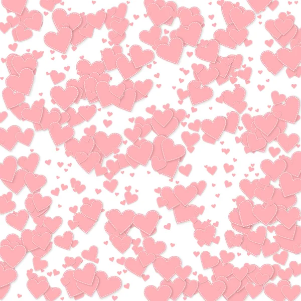 Corazón Rosado Amor Confettis Patrón San Valentín Fondo Ideal Caída — Vector de stock