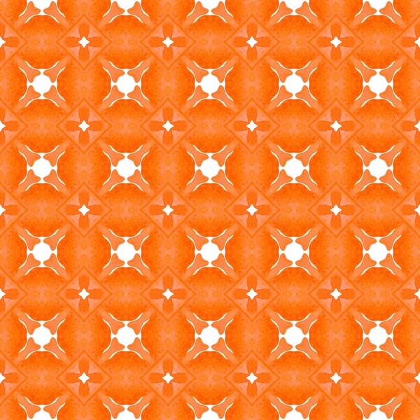 Σχέδιο Ακουαρέλας Ακίδας Πορτοκαλί Εντυπωσιακό Boho Κομψό Καλοκαιρινό Σχέδιο Υφάσματα — Φωτογραφία Αρχείου