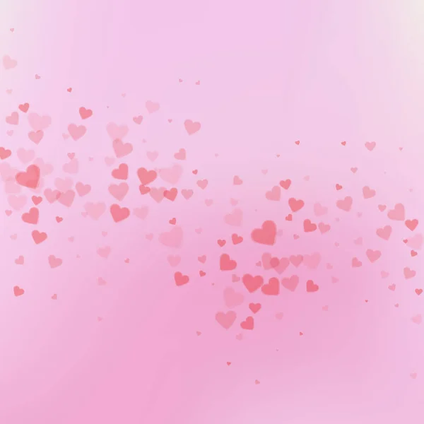 Красное Сердце Любит Конфетти День Святого Валентина Падающий Дождь Восхитительный — стоковый вектор