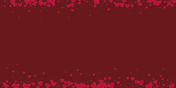 Rött Hjärta Älskar Konfettis Alla Hjärtans Dag Gräns Fantasifull Bakgrund — Stock vektor