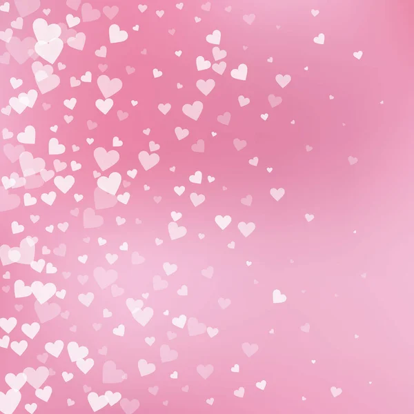 White Heart Love Confettis Valentine Day Gradient Unusual Background Falling — Stock Vector