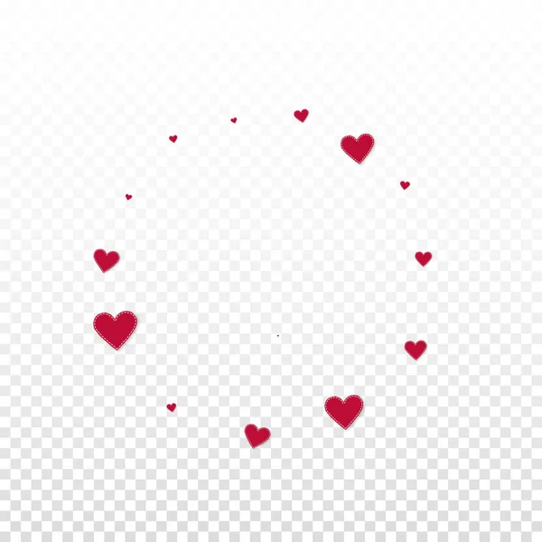 Červené Srdce Miluje Konfety Valentýnský Rámeček Božské Pozadí Padající Šité — Stockový vektor