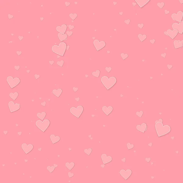 Cuore Rosa Ama Confetti San Valentino Caduta Pioggia Succosa Sfondo — Vettoriale Stock