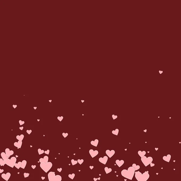 Cuore Rosa Ama Confetti San Valentino Gradiente Sfondo Estatico Coriandoli — Vettoriale Stock