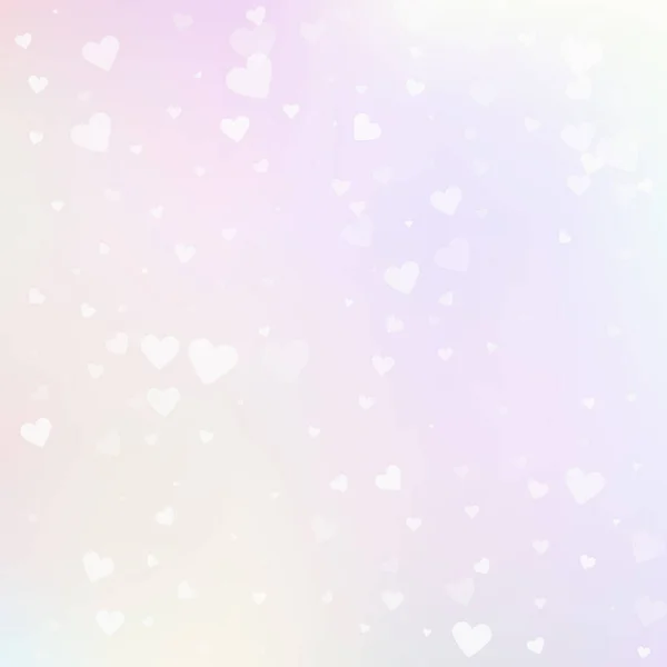 White Heart Love Confettis Valentine Day Falling Rain Original Background — Stock Vector
