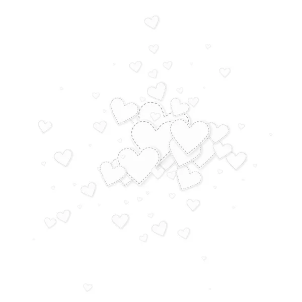 White Heart Love Confettis Valentine Day Explosion Classy Background Falling — Stock Vector