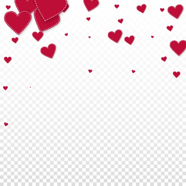 Červené Srdce Miluje Konfety Valentýn Padající Déšť Neobvyklé Pozadí Padající — Stockový vektor
