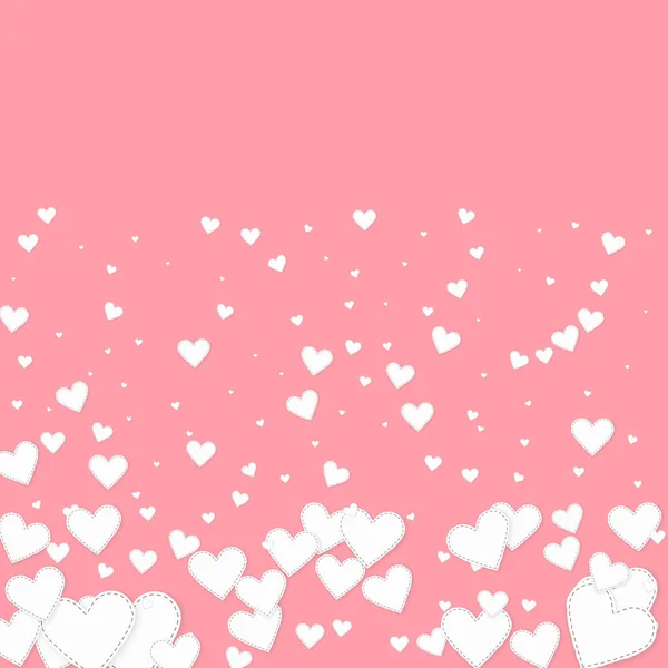 Corazón Blanco Ama Los Confettis Día San Valentín Gradiente Fondo — Vector de stock