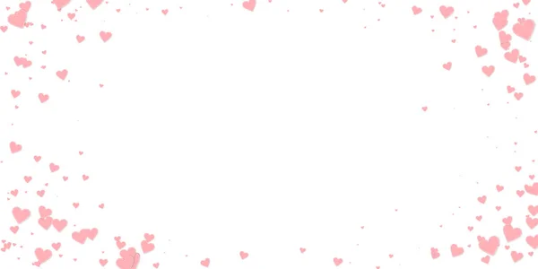 Rosa Herzen Lieben Konfettis Valentinstag Vignette Exquisiten Hintergrund Fallen Bestickte — Stockvektor