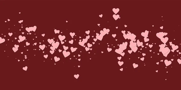 Růžové Srdce Miluje Konfety Valentýn Padající Déšť Nádherné Pozadí Padající — Stockový vektor