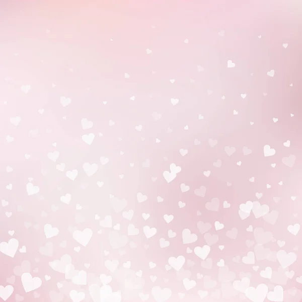 Weiße Herzen Lieben Konfettis Valentinstag Gradient Atemberaubenden Hintergrund Fallen Transparente — Stockvektor