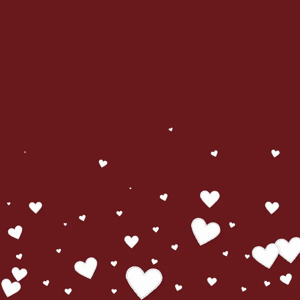 Coração Branco Amor Confettis Dia Dos Namorados Gradiente Fundo Fresco — Vetor de Stock