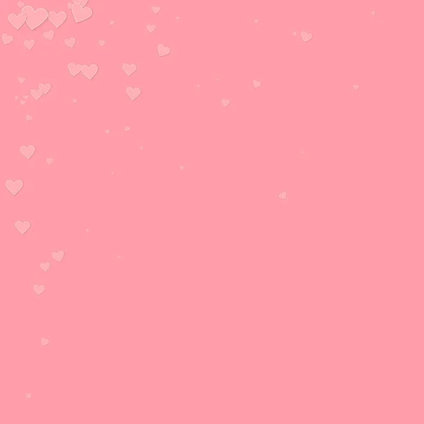 Конфетти Розовым Сердцем День Святого Валентина Уголок Художественного Фона Падающие — стоковый вектор