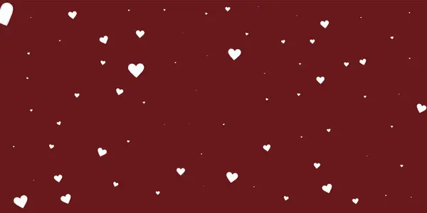 White Heart Love Confettis Valentine Day Falling Rain Graceful Background — Vettoriale Stock