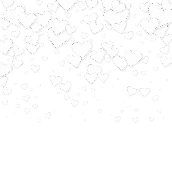 Coração Branco Amor Confettis Dia Dos Namorados Gradiente Fundo Incomum — Vetor de Stock