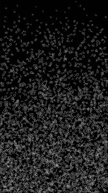 Düşen sayılar, büyük veri konsepti. İkili beyaz kaotik uçuş numaraları. Siyah arka planda sıradışı fütürist afiş. Düşen sayılarla dijital vektör illüstrasyonu.