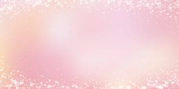 白い心の愛の告白 バレンタインデーのヴィネットの見事な背景 ピンクがかった背景に透明感のあるハートのコンフェッティを落下 特別ベクターイラスト — ストックベクタ