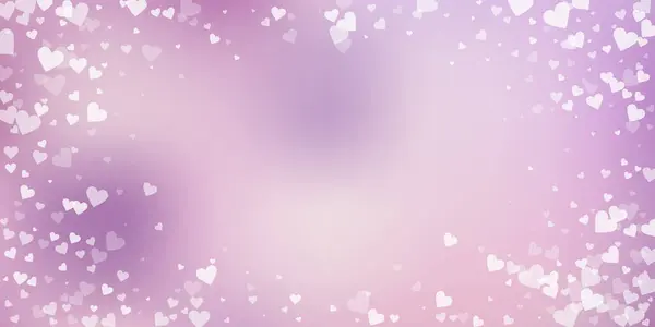 Coração Branco Amor Confettis Dia Dos Namorados Vinheta Fundo Fantástico — Vetor de Stock