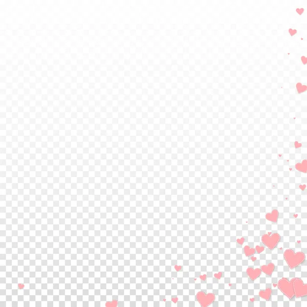 Corazón Rosado Amor Confettis Esquina Del Día San Valentín Fondo — Vector de stock