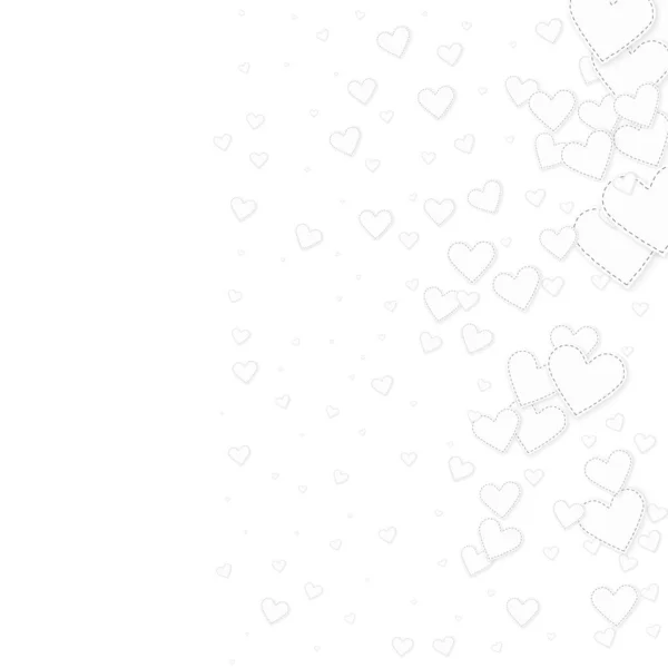 Corazón Blanco Ama Los Confettis Día San Valentín Gradiente Fondo — Vector de stock